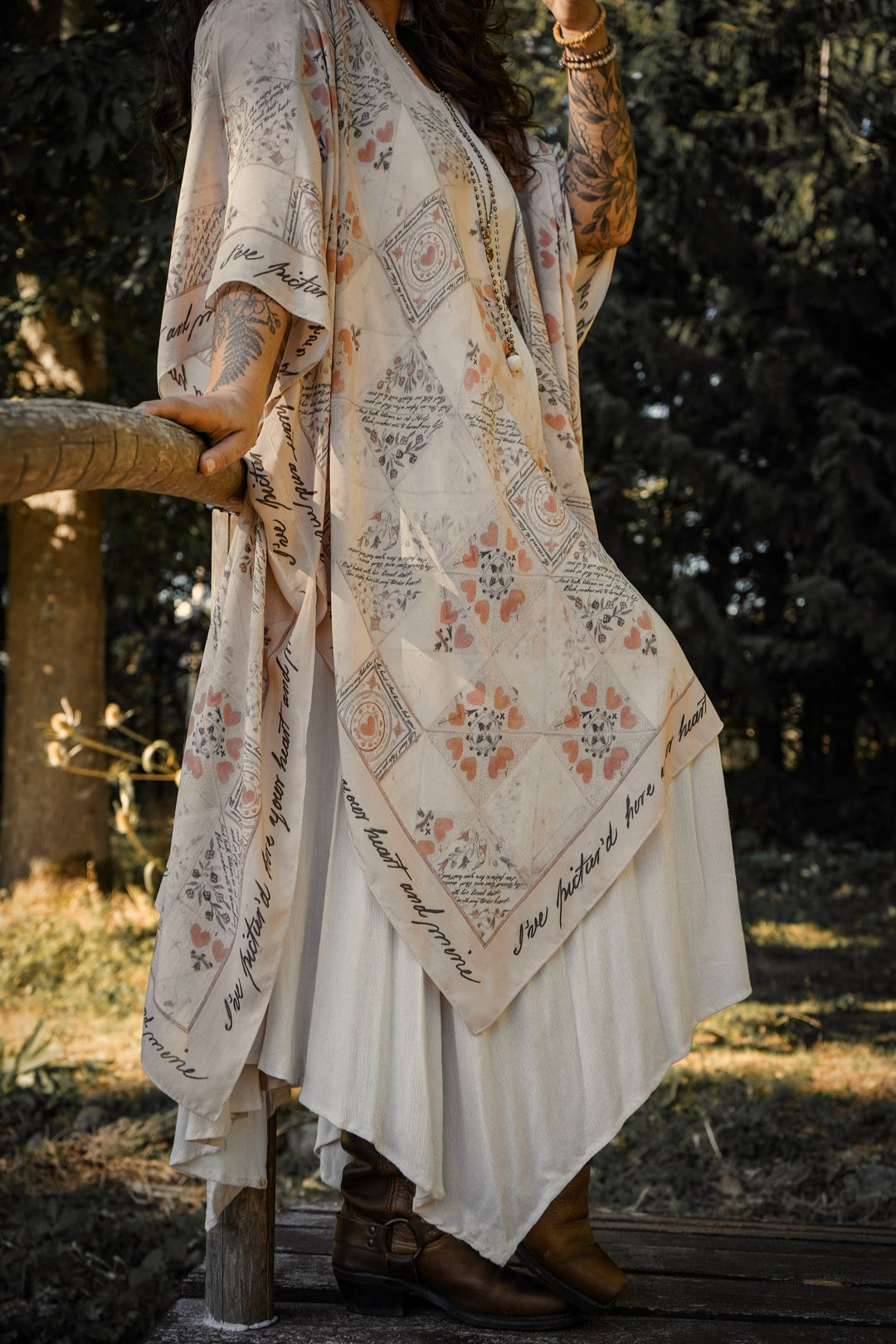 Love Story Bohemian Goddess Starduster Kimono w/ Valentine