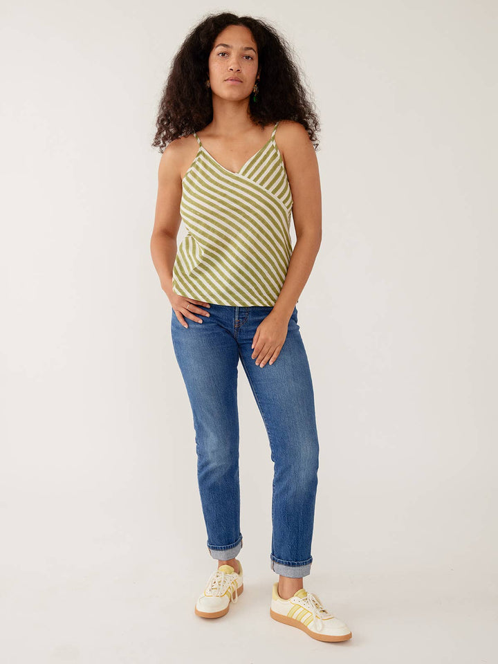 Sadie Tank Green Stripe