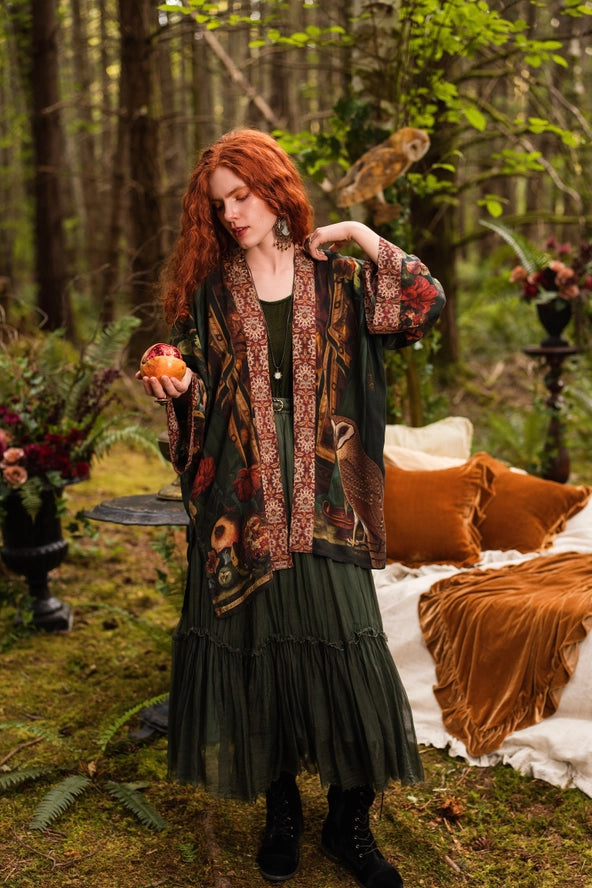 Solstice Matineé (mid-length) duster ft Persephone & Moon