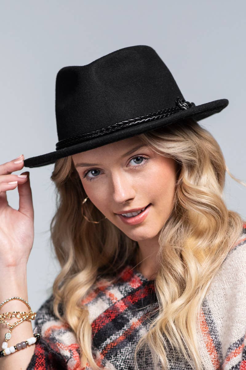 100 Percent Wool Knotted Double Braided Fedora