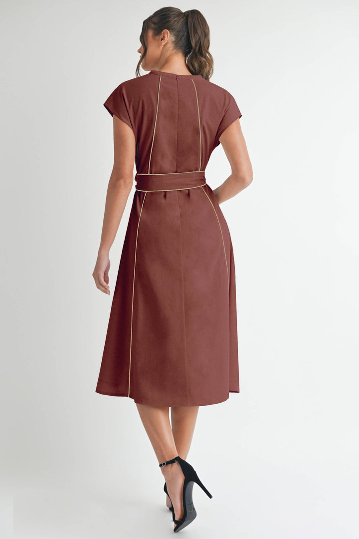 Linen Stripe Midi Dress