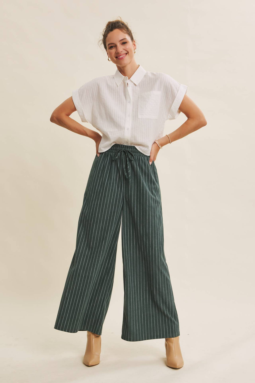 Endlessly Wearable Striped Corduroy Comfy Wide-Leg Pants