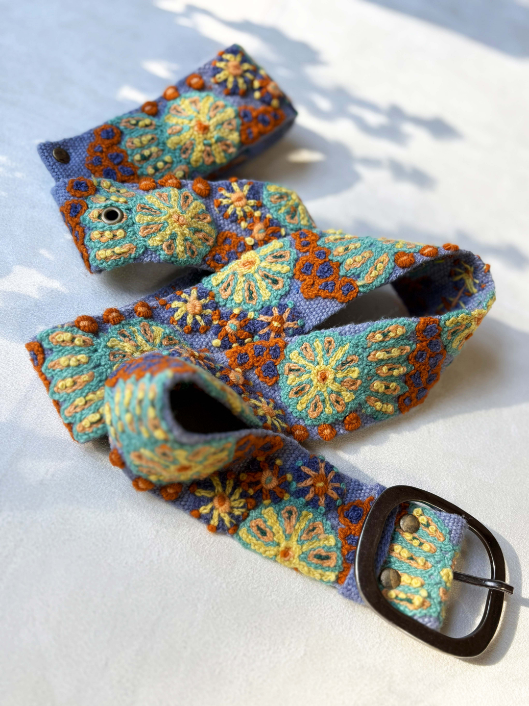 Cool Breeze Embroidered Wool Belt