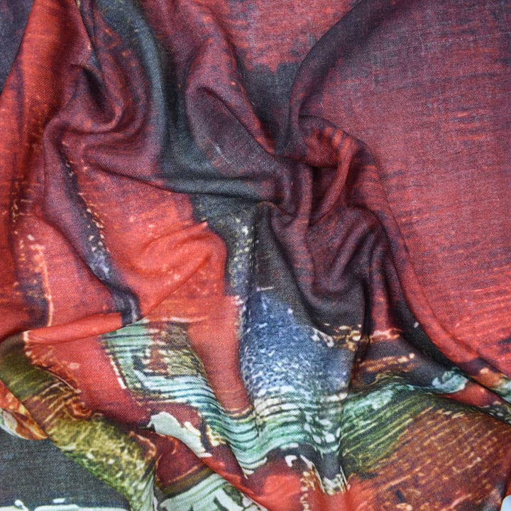 Helmsworth Abstract Crimson Hues Scarf