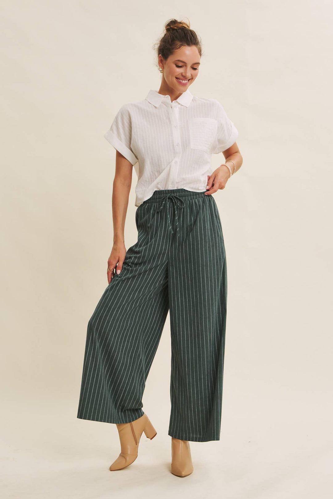 Endlessly Wearable Striped Corduroy Comfy Wide-Leg Pants