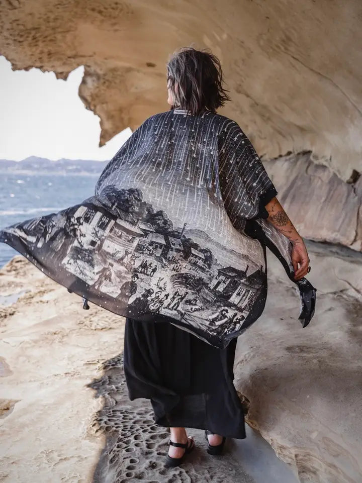The Stargazer Goddess Duster Kimono w/ Celestial Print
