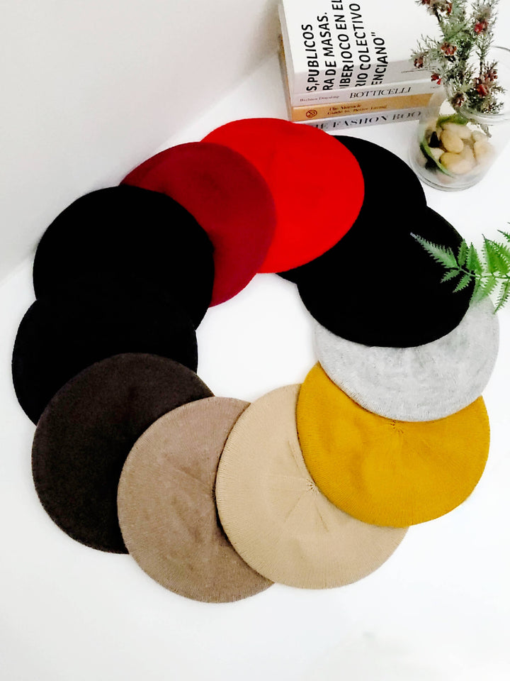 100%  Solid Wool French Beret