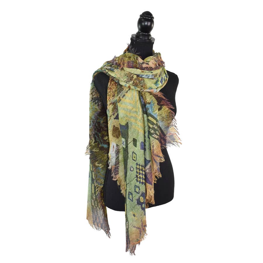 Emerald City Aztec Inspired Wool Scarf