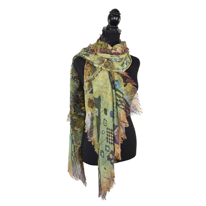 Emerald City Aztec Inspired Wool Scarf