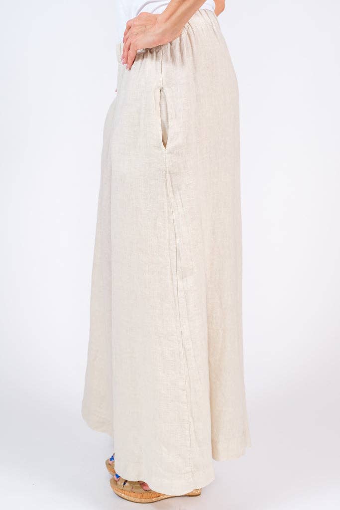 Peggy Crop Linen Palazzo Pant