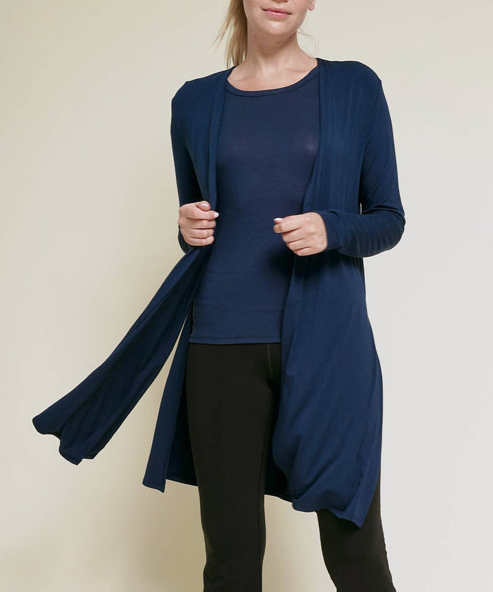 Bamboo Long Open Cardigan