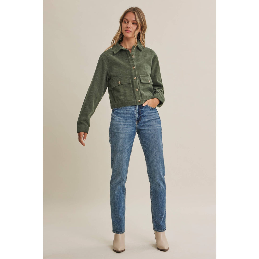 The Weekend Escape Cotton Corduroy Cropped Jacket