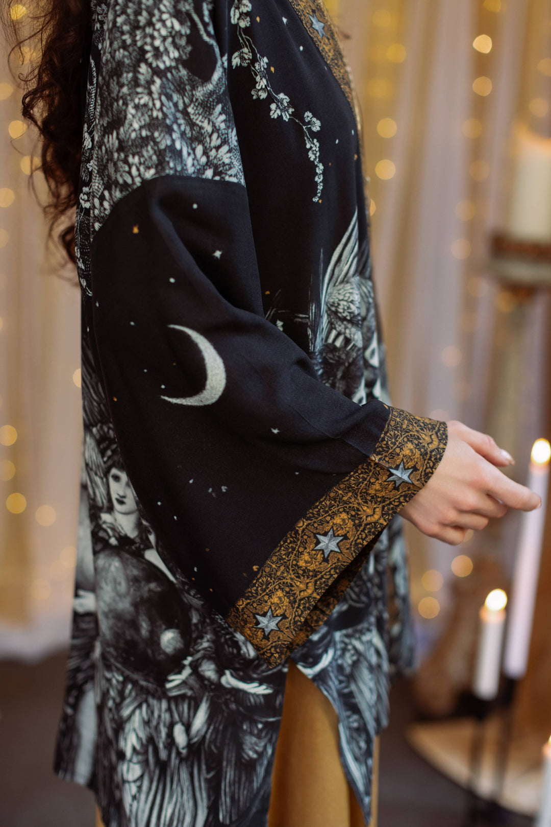 The Guardians Matineé (mid-length) duster w/ angels & moon