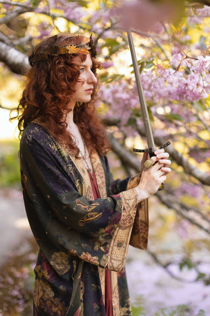 The Messenger Opera Duster Robe w/ Joan of Arc & Florals