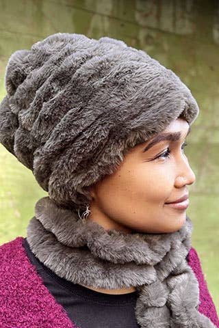Royal Opulence Beanie Hat - Plush Faux Fur Hat