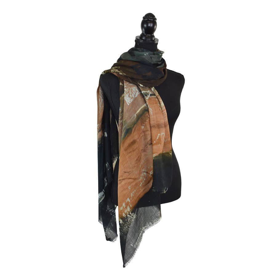 Brynlee Brushstroke Fine Wool Scarf