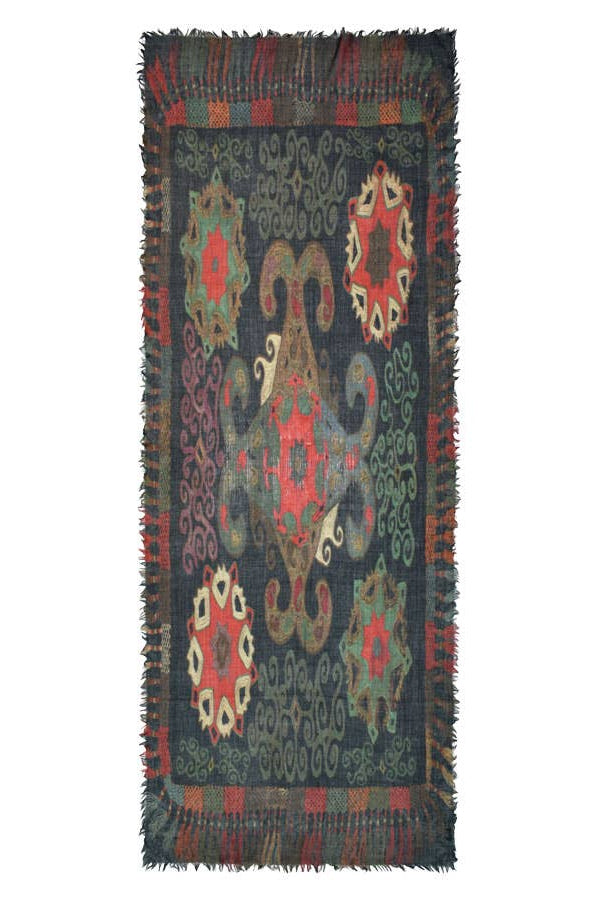 Christos Geo Medallion Wool Scarf