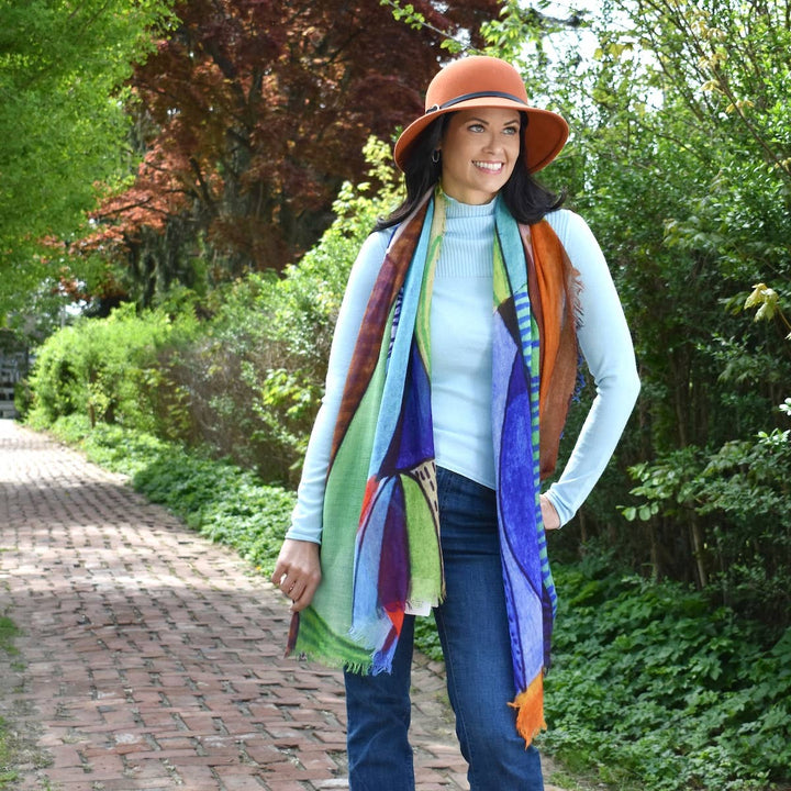 Martin Colorful Mixed Geo Wool Scarf