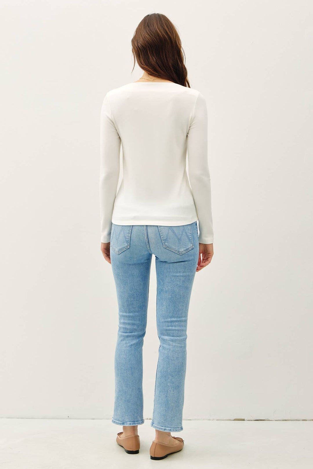 Basic Boat Neck Long Sleeve Knit Top
