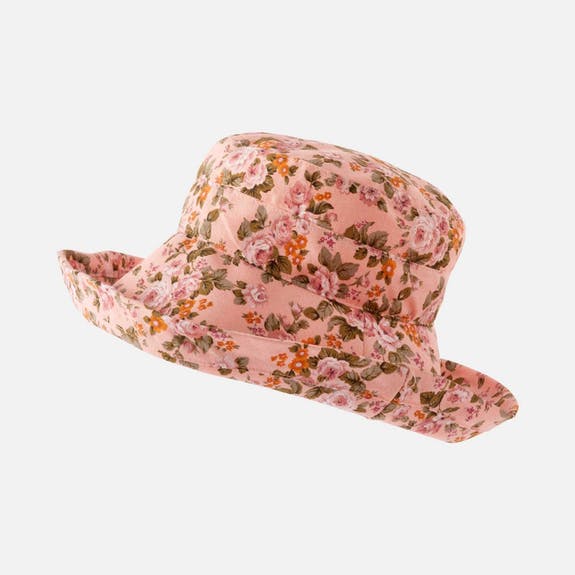 Large Brim Cotton Floral Hat