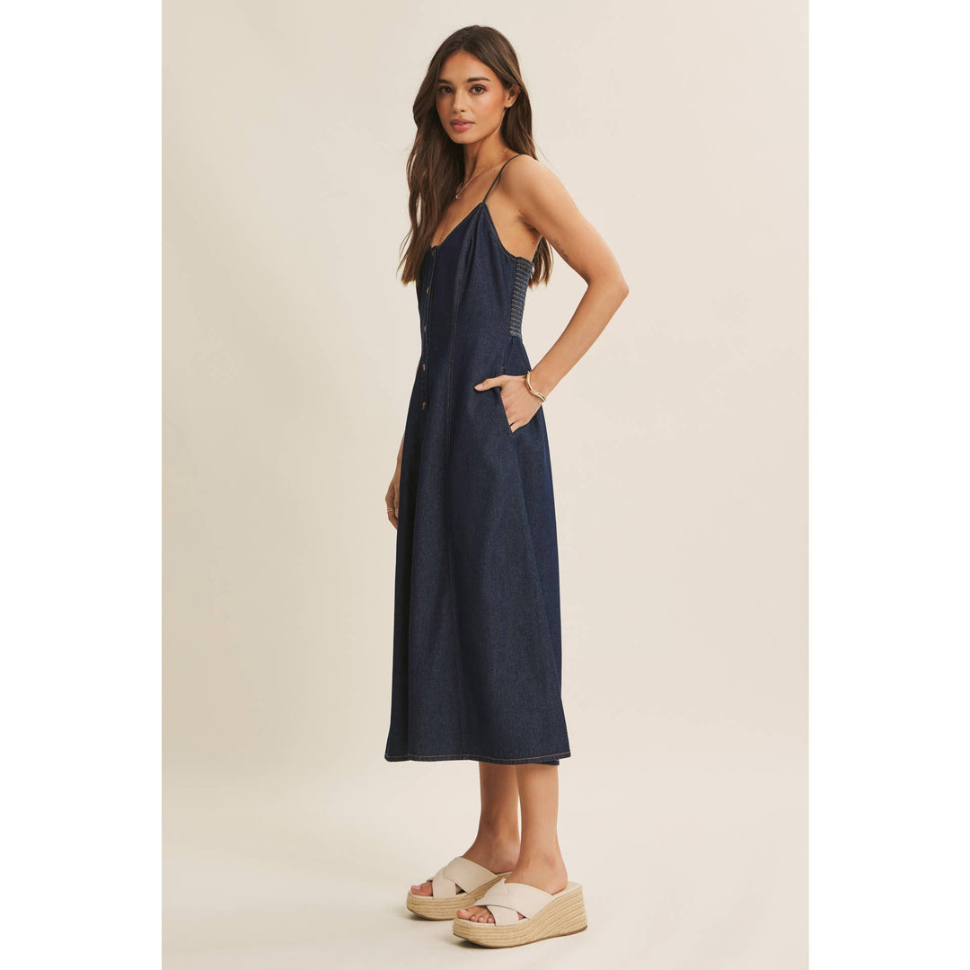 Modern Denim Midi Dress