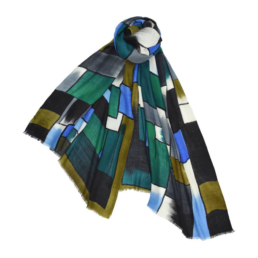 Victor Hand Painted Color Block Scarf