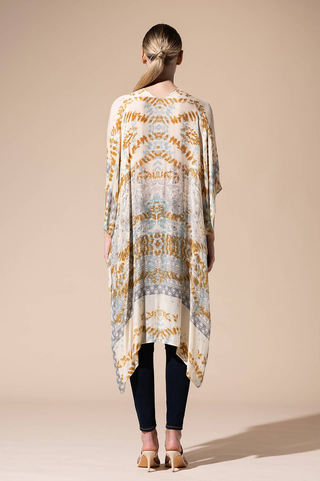 Tie-Dye with Geometric Motif Kimono