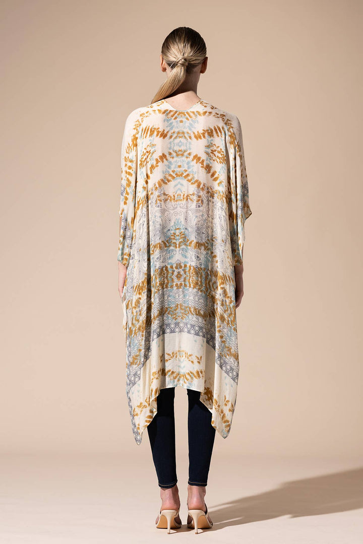 Tie-Dye with Geometric Motif Kimono