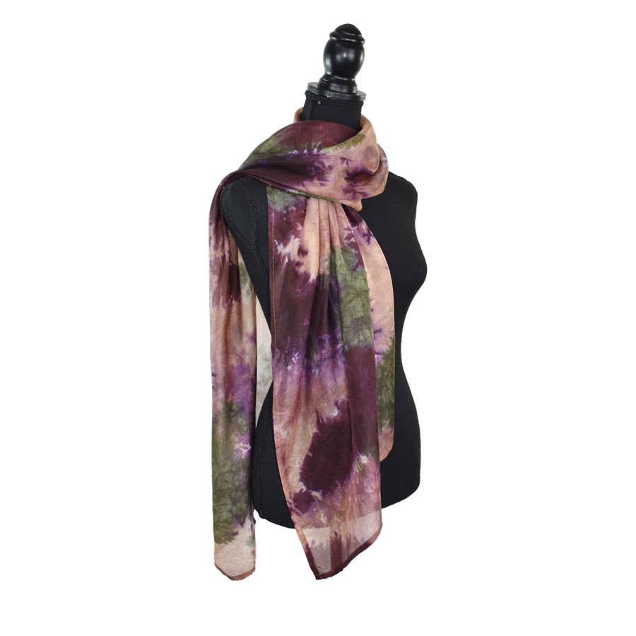Calypso Tie Dyed Silk Scarf Handmade