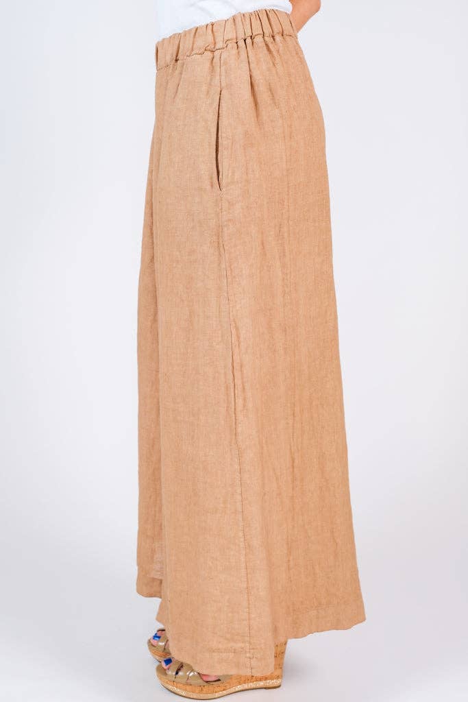 Peggy Crop Linen Palazzo Pant