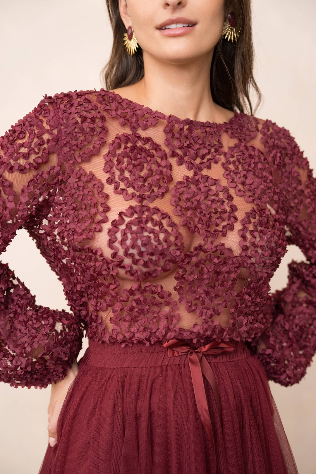 Textured Rosette Blouse