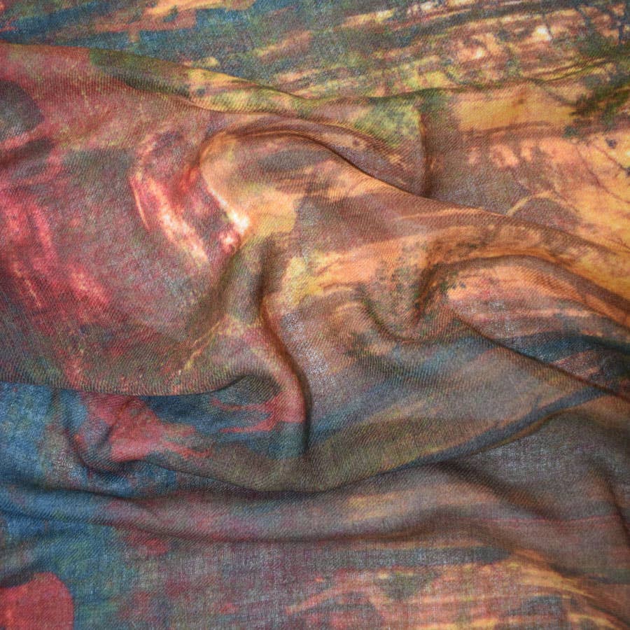 Reeves Forest Print Wool Scarf