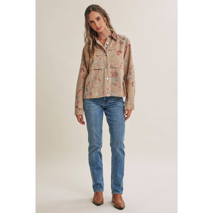 Wild Rose Afternoon Vintage Garment Washed Twill Jacket