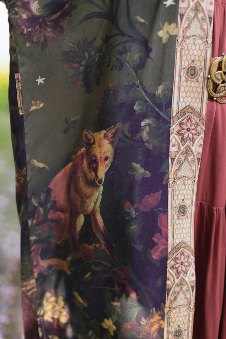 The Messenger Opera Duster Robe w/ Joan of Arc & Florals