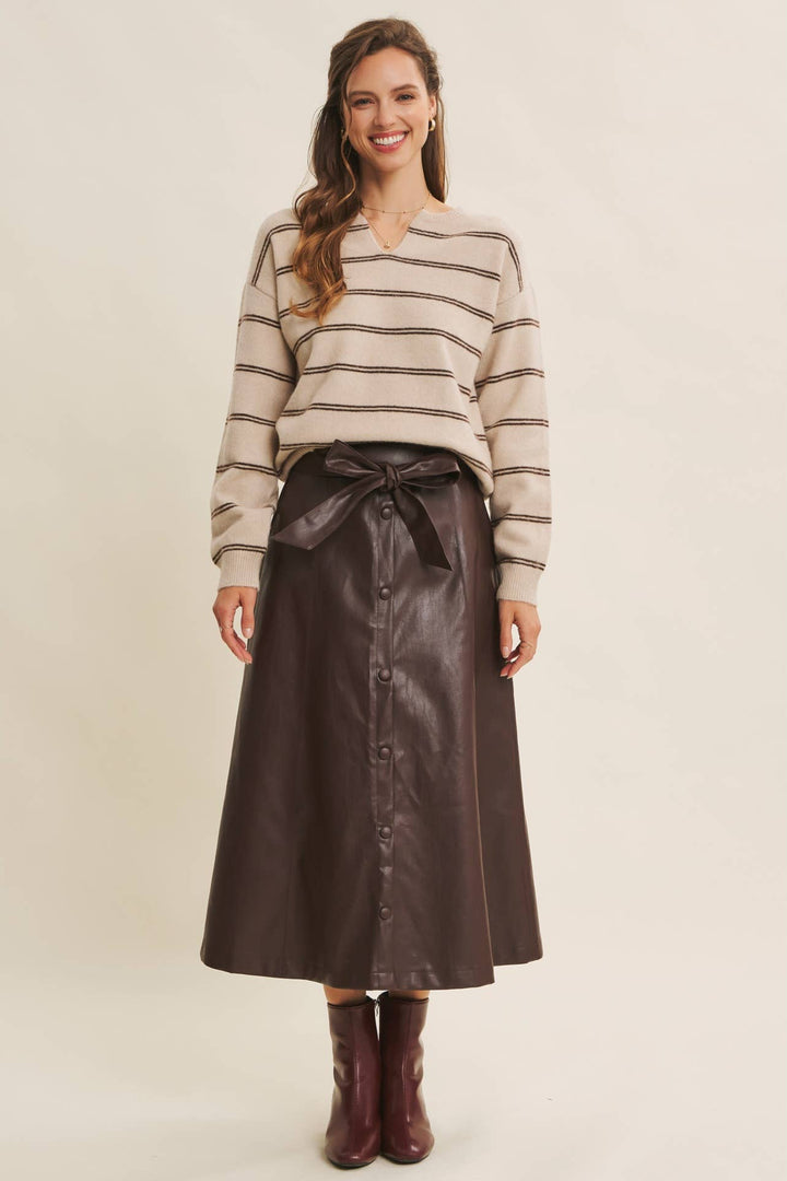 Eco-Conscious Stripe Oversized Easy Favorite Sweater Top