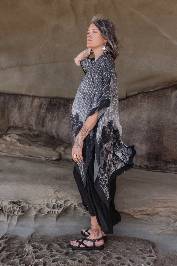 The Stargazer Goddess Duster Kimono w/ Celestial Print