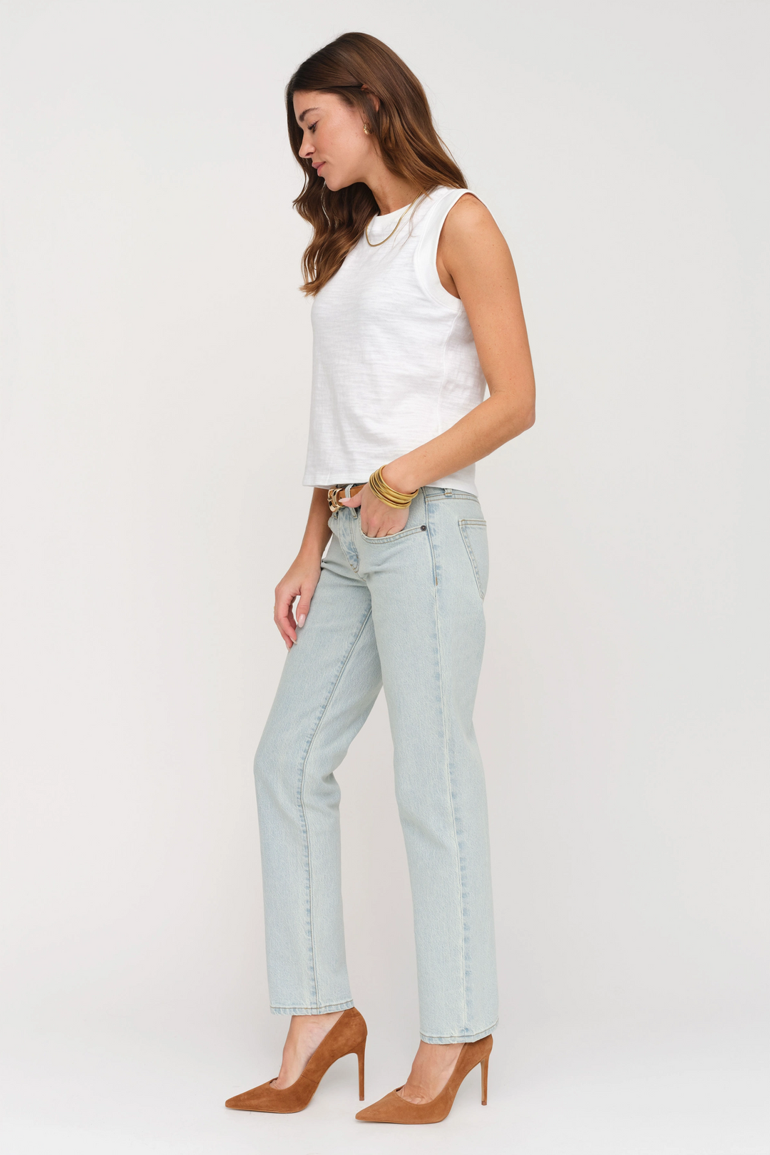 Chester Low Rise Slim Straight Bleached Indigo