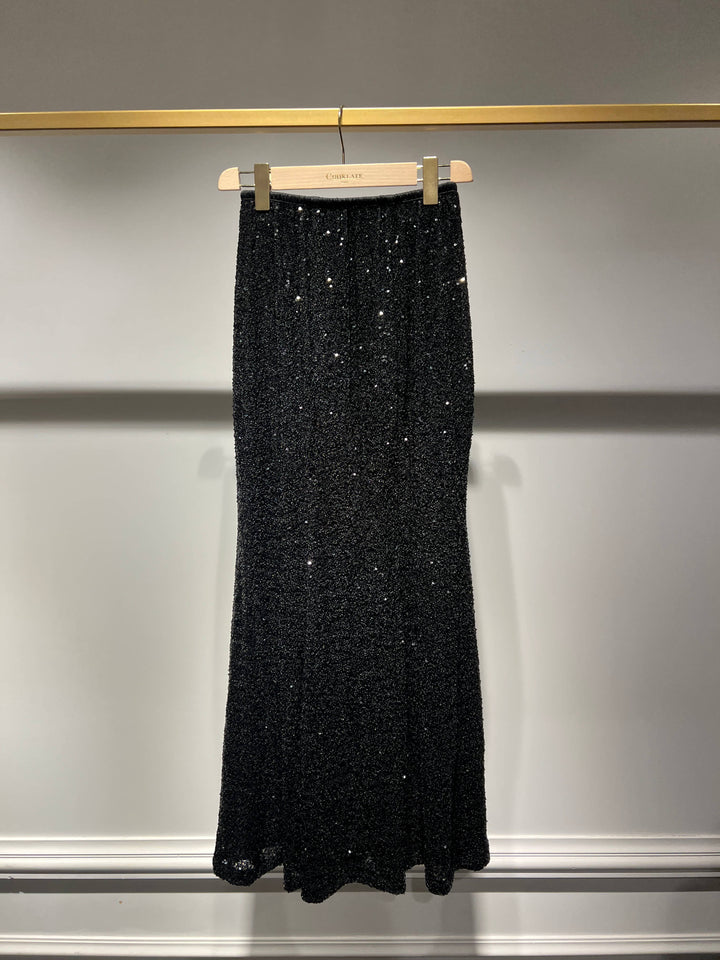 Mermaid Cut Sequin Long Skirt