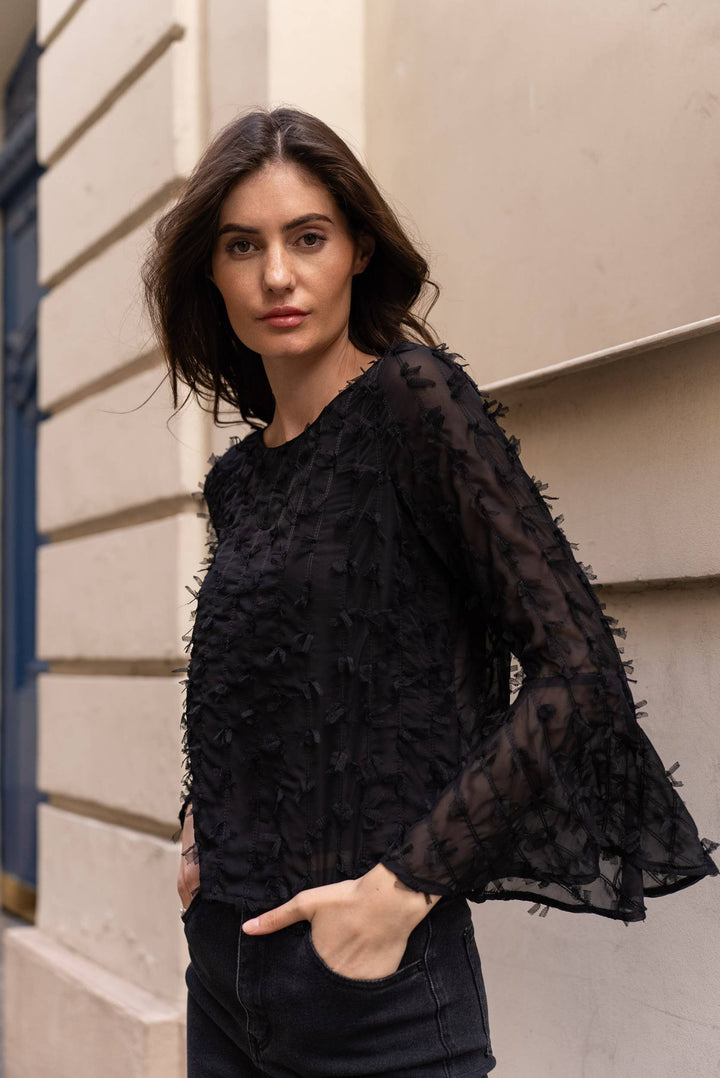 Bell Sleeve Lace Blouse