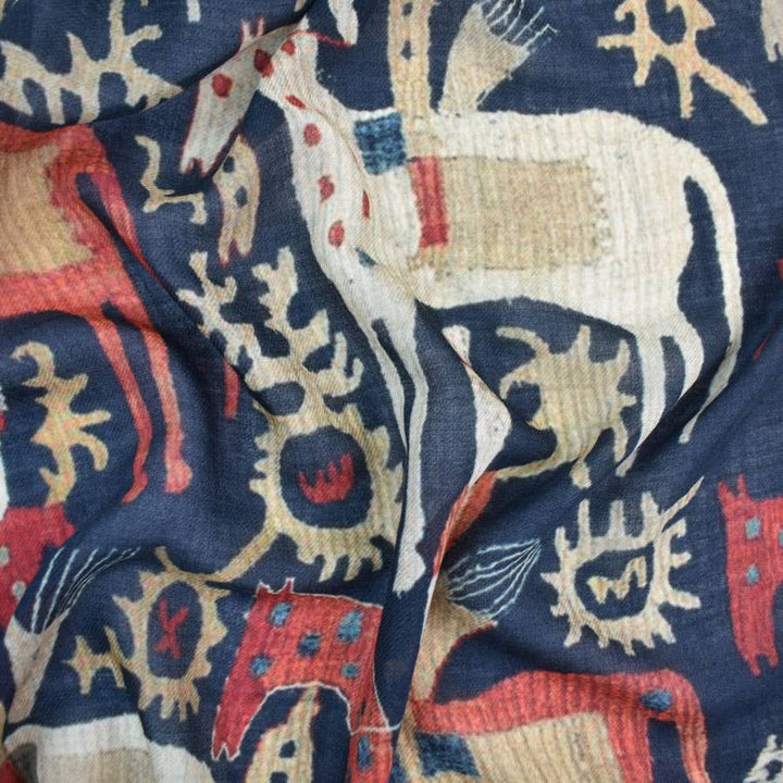 Baylor Decorative Horse Motif Scarf