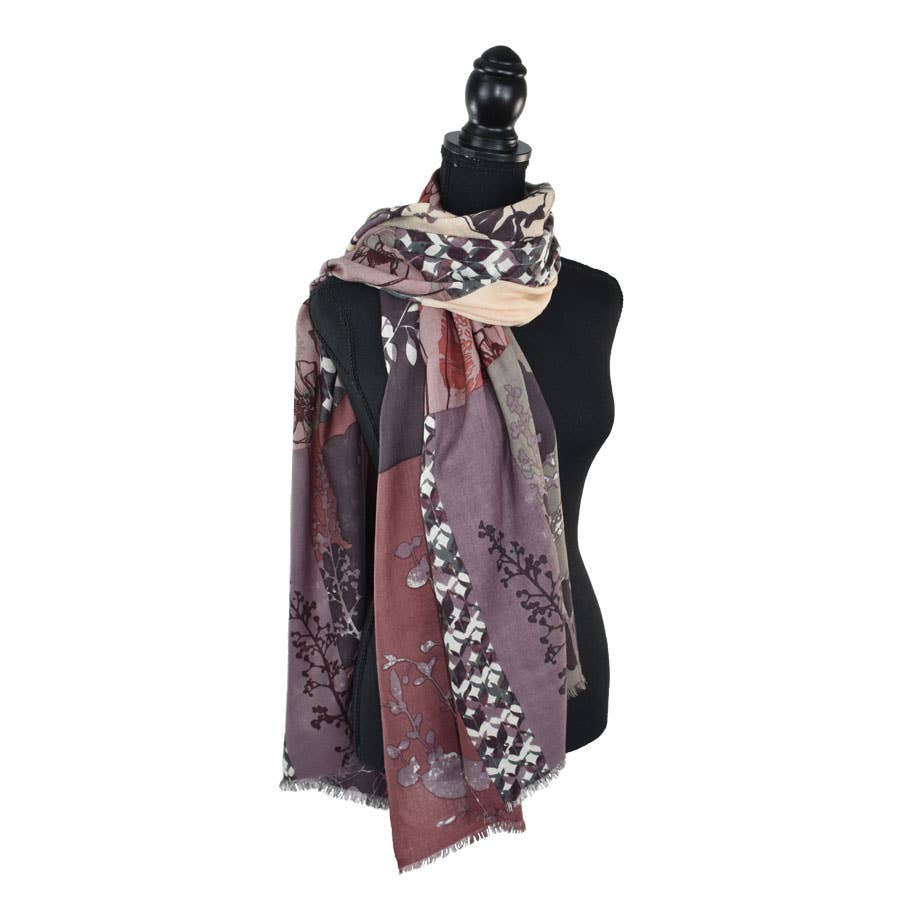 Kamila Mixed Motif Wool Scarf