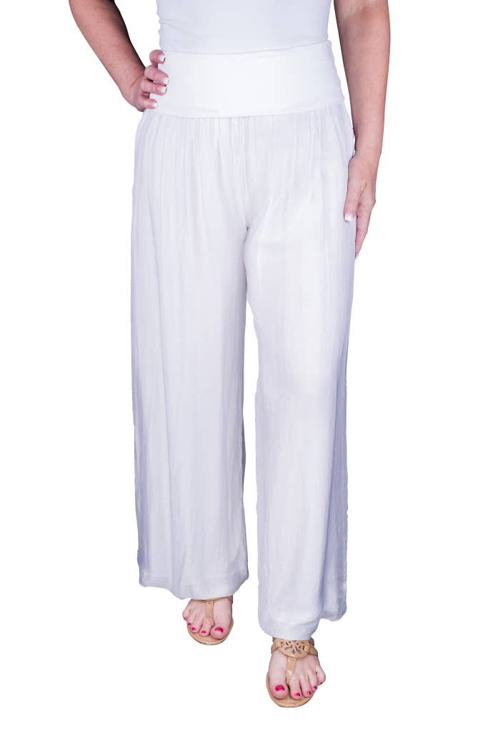 Mercedes Foldover Waist Silk Pant