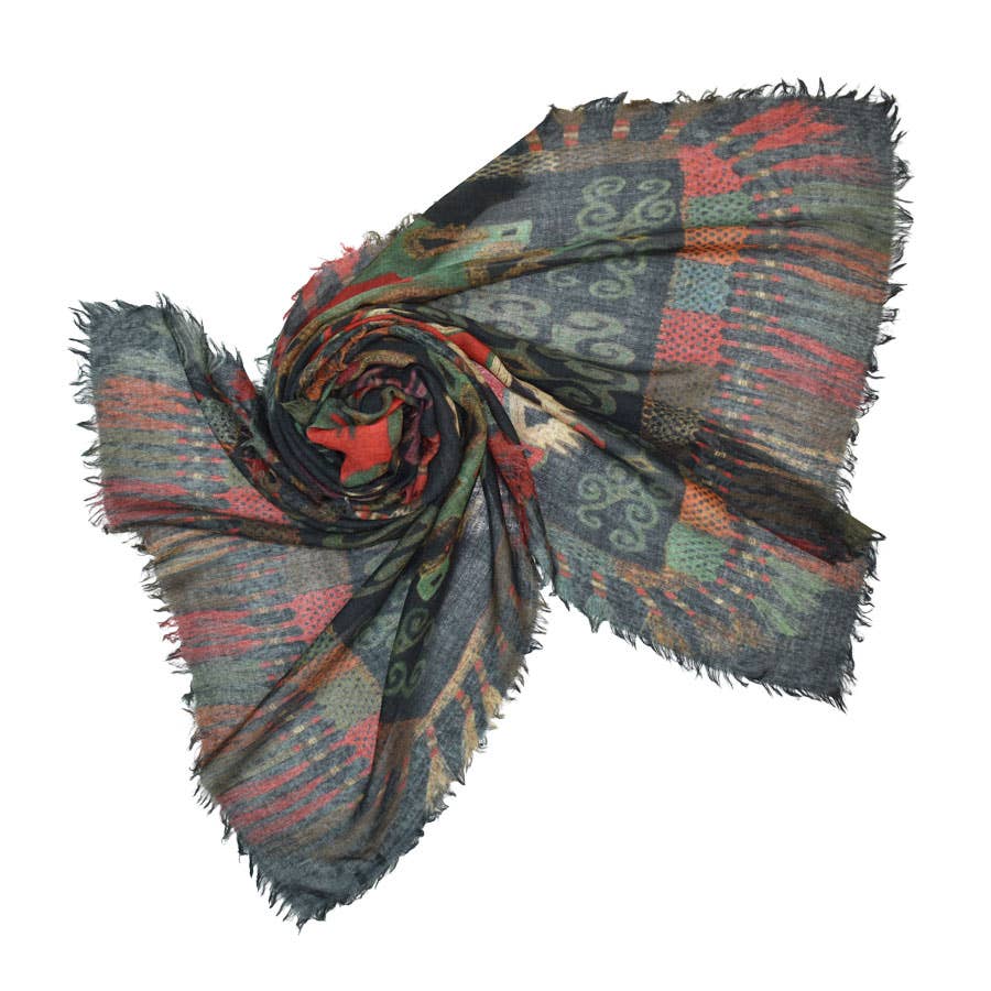 Christos Geo Medallion Wool Scarf