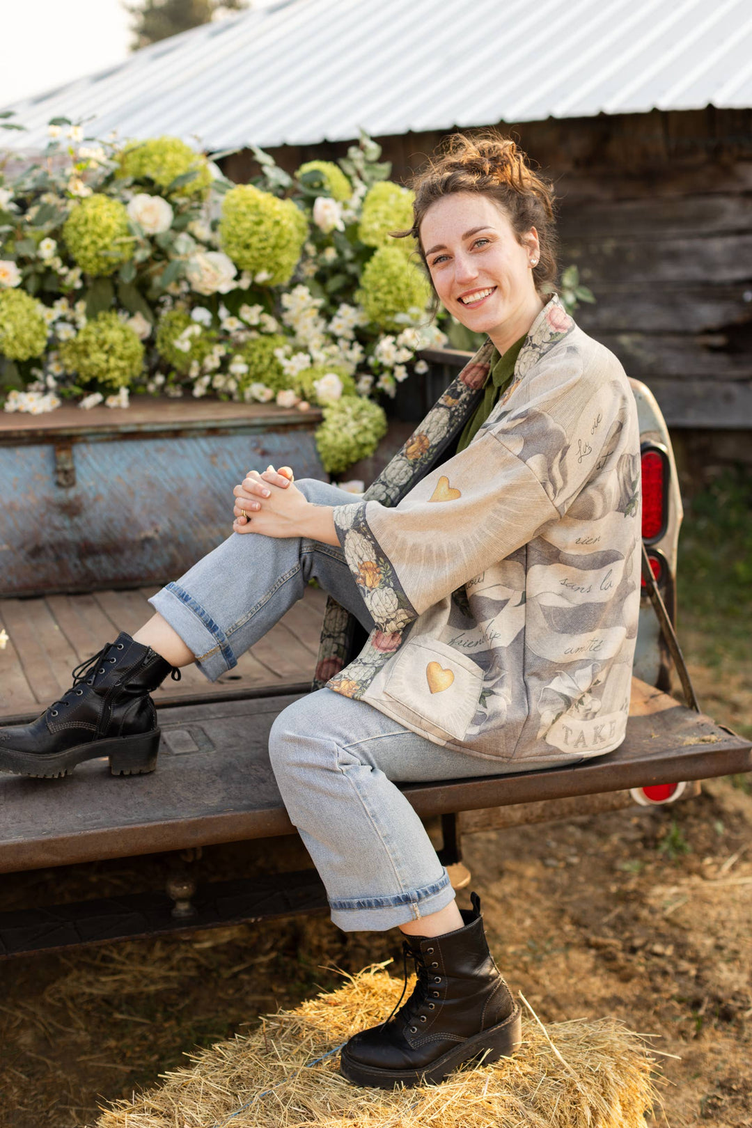 Take My Hand Fleece Cottage Cardigan Kimono Jacket