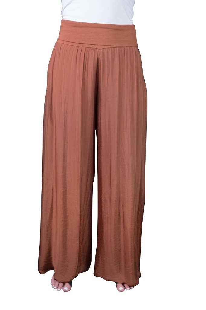 Mercedes Foldover Waist Silk Pant