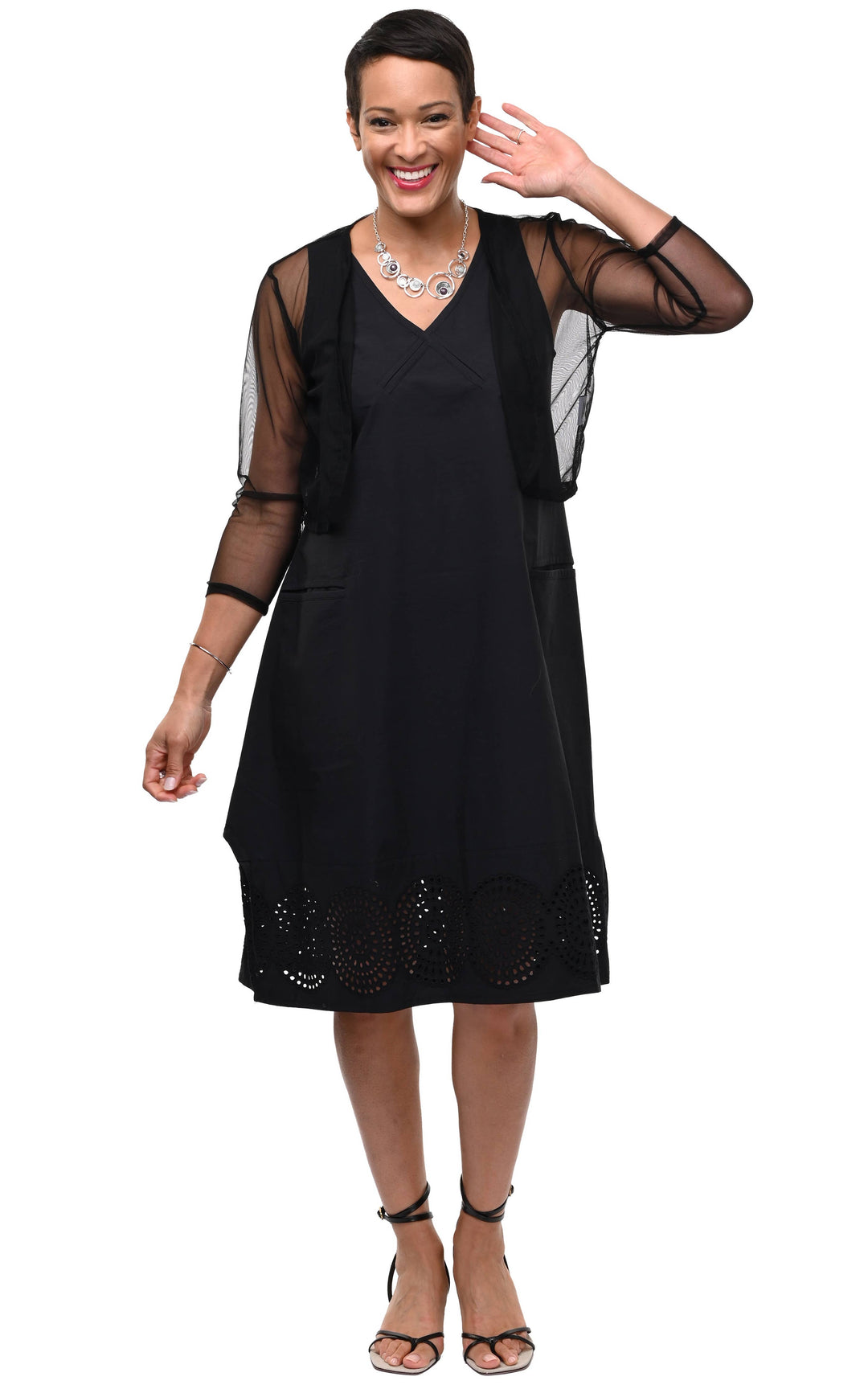 Mesh Shrug in Black
