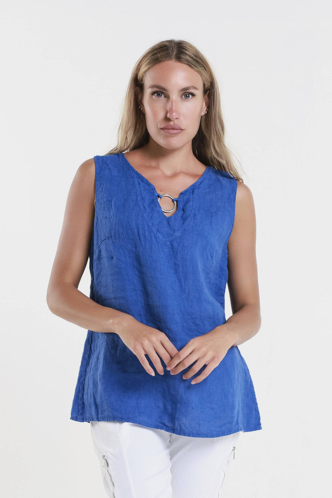 Cora Ring Detail Linen Tank