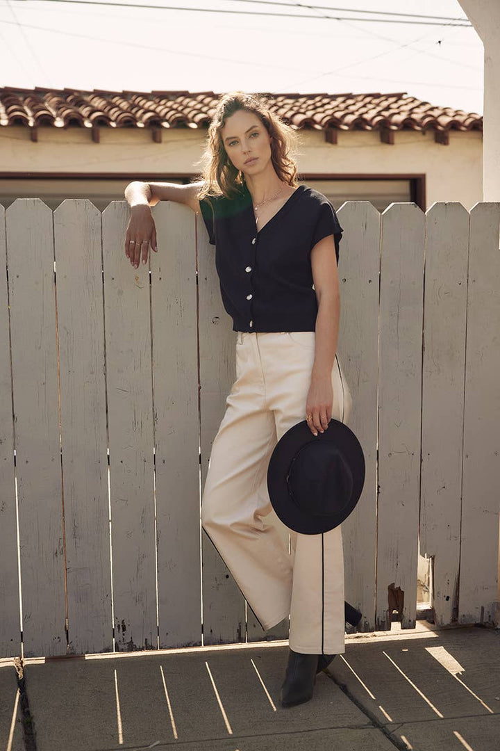 Multi-Way Versatility Soft Cotton Button-Down Sweater Vest