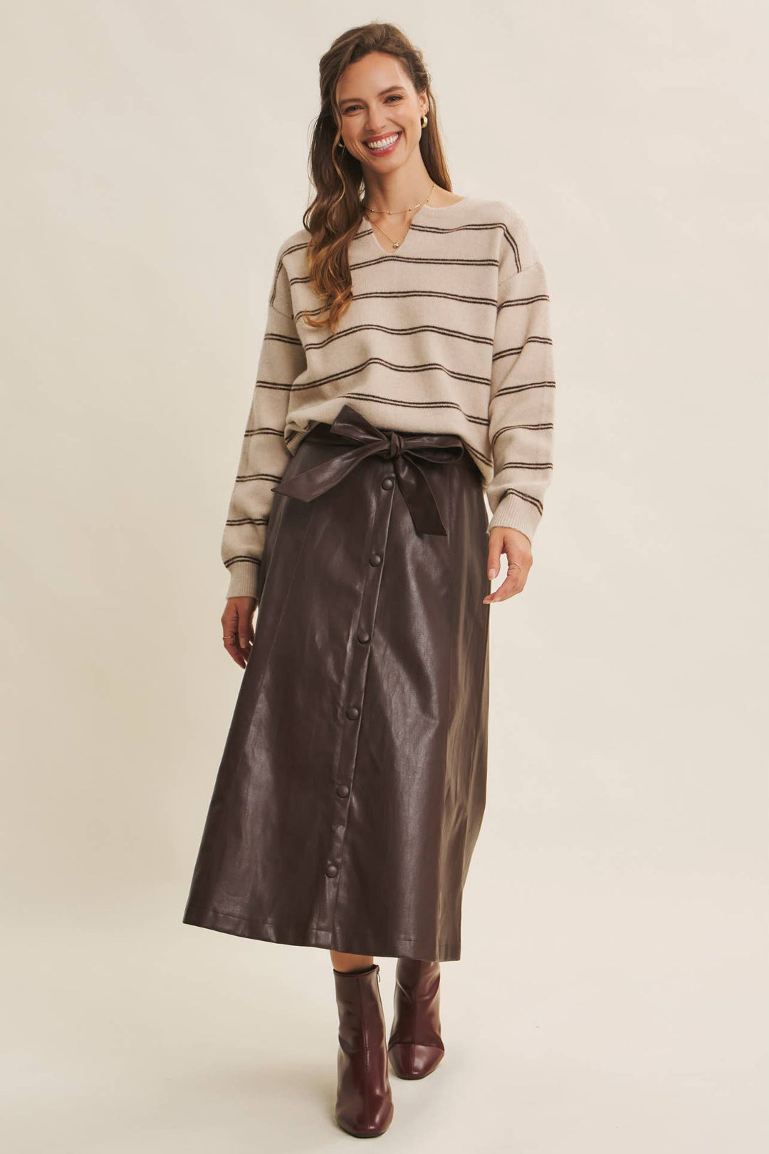 Eco-Conscious Stripe Oversized Easy Favorite Sweater Top