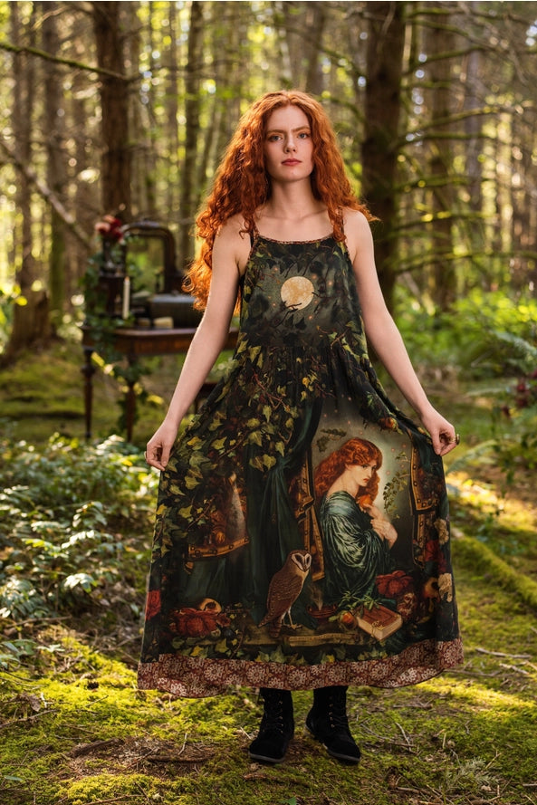 Solstice Bohéme Long Maxi Slip Dress w/ Persephone and Moon